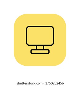 Yellow shape line monitor icon design