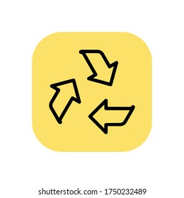 Yellow shape line reload icon design