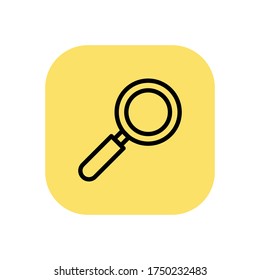 Yellow shape line search icon design
