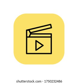 Yellow shape line video icon design