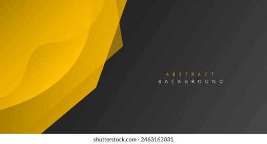 Yellow shape vector curve modern background with black space for text and message. concept design	