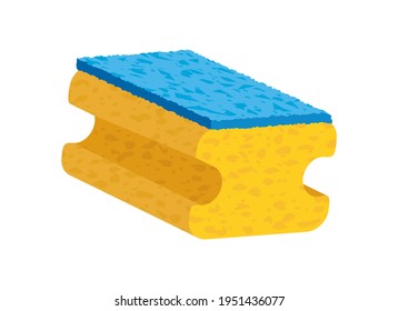 Yellow shaped cleaning sponge icon vector. Cleaning product icon isolated on a white background. Scrub sponge vector