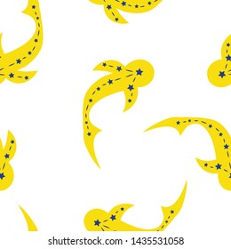 yellow shark animals vector seamless pattern. Concept for print, web design, cards, wallpapers, clothing design
