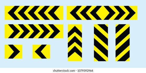 Yellow sharp curve set in white background