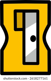 Yellow sharpener illustration for school supplies