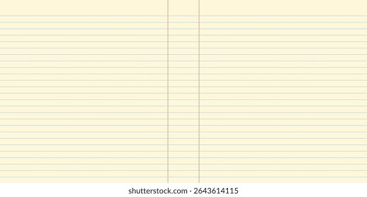 yellow sheet. notepad. Office Equipment, School Supply Vector Paper Notebook