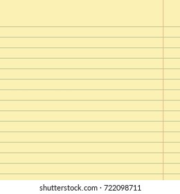 yellow sheet. notepad. Office Equipment, School Supply Vector Paper Notebook