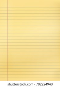 yellow sheet. notepad. Office Equipment, School Supply Vector Paper Notebook