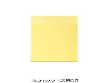 Yellow sheet of paper for notes. Sticker on white background. Vector illustration.
