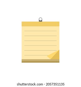 Yellow sheets of note papers with curled corner, ready for your message. Isolated on white background. Front view. Close up. Set