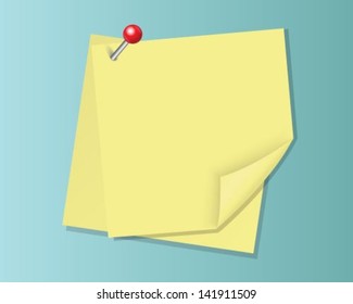 yellow sheets of paper on a red nail stationery