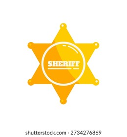  Yellow sheriff star - vector icon