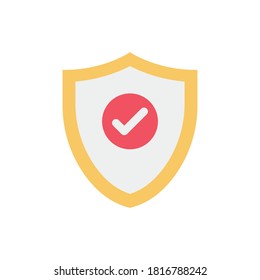 Yellow shield check icon design