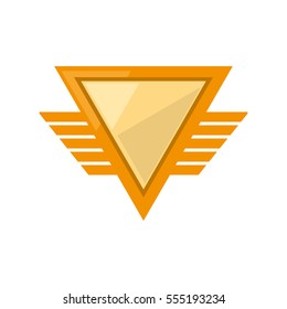 yellow shield winged shape triangle geometric badge vector illustration eps 10