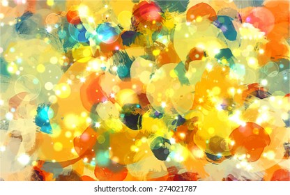 Yellow shine brush strokes background. Vector version