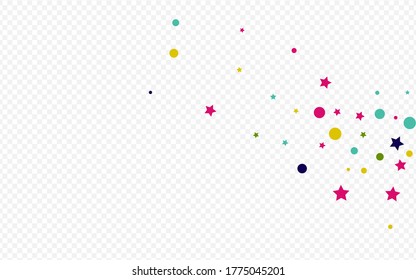 Yellow Shine Decoration Transparent Background. Abstract Round Texture. Invitation Polka Background. Rainbow Splash Transparent Illustration.