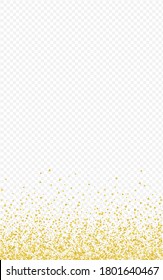 Yellow Shine Festive Transparent Background. Modern Sparkle Illustration. Gold Shards Transparent Invitation. Glow Bright Texture.