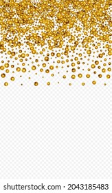 Yellow Shine Holiday Vector Transparent Background. Bright Rain Card. Golden Dust Happy Pattern. Dot Light Postcard.