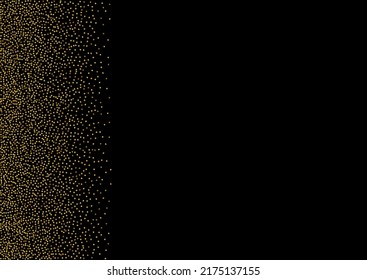 Yellow Shine Isolated Vector Black Background. Art Polka Design. Golden Sparkle Transparent Background. Glow Rich Wallpaper.