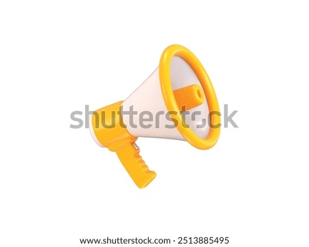 Yellow shine megaphone icon 3d render