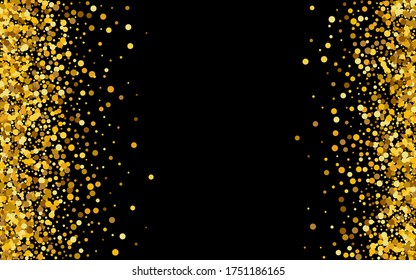 Yellow Shine Modern Transparent Background. Bridal Dust Banner. Golden Splash Art Postcard. Dot Vector Pattern.