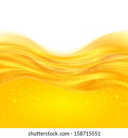 Yellow shining realistic oil or juice surface