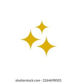 Gelbe leuchtende Sterne, einfache Symbol
