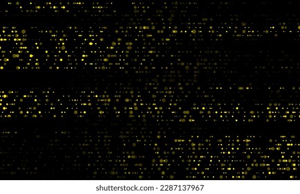 Yellow shiny small dots abstract geometric background. Vector design