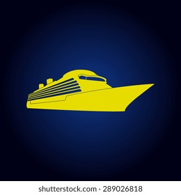 Yellow ship icons  on a blue background