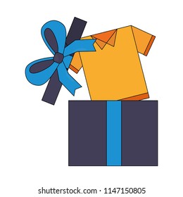 yellow shirt coming out gift box