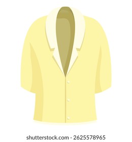 Yellow shirt featuring buttons down the front and large collar, perfect for business attire or professional settings