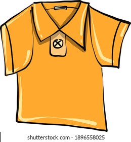 Yellow shirt ,illustration, vector on white background