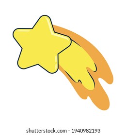 estrella de disparo amarilla en segundo plano