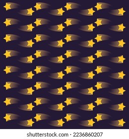 Yellow shooting star pattern background for decoration.