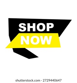 Tienda amarilla ahora Botón sobre fondo negro, llamada a la acción