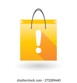 Yellow shopping bag icon illusdtration with an exclamation sign