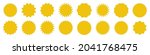 Yellow shopping labels collection. Sale or discount sticker. Special offer price tag. Supermarket promotional badge. Vector sunburst icon.