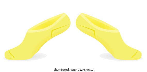 Yellow short socks. vector illustration