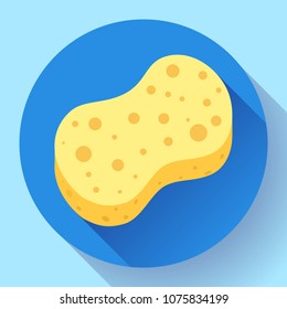 Yellow Shower Sponge Cartoon Icon. Illustration For Web And Mobile Design