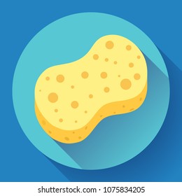 Yellow Shower Sponge Cartoon Icon. Illustration For Web And Mobile Design