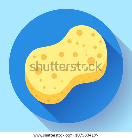 Yellow shower sponge cartoon icon. Illustration for web and mobile design
