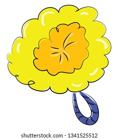 Yellow shower sponge illustration color vector on white background