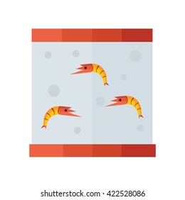 yellow shrimp in tank vector