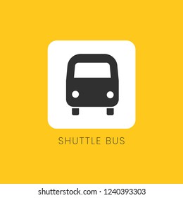 Yellow shuttle bus icon sign vector
