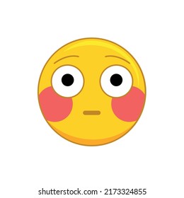 Yellow Shy Emoji Blush Cheeks Vector Stock Vector (Royalty Free ...