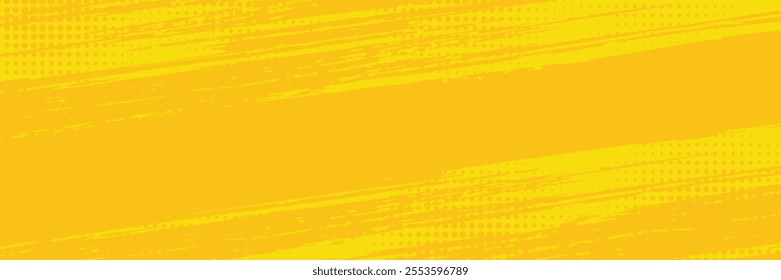 Yellow side hatch with halftone effect. Vintage pop art retro vector illustration eps 10