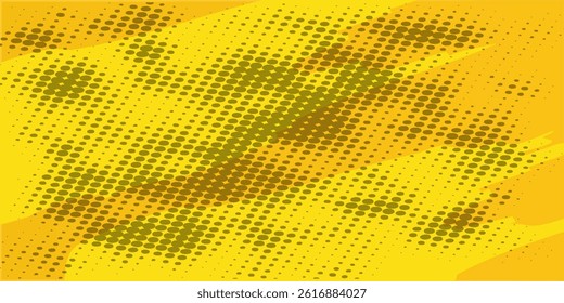 Yellow side hatch with halftone effect. Vintage pop art retro vector illustration