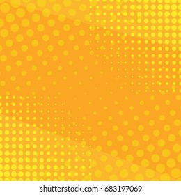 Yellow side hatch with halftone effect. Vintage pop art retro vector illustration.