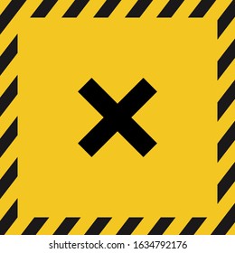 Yellow sign harmful. Warning. Vector illustration. Danger