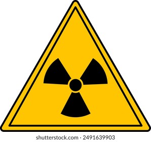 Yellow Sign of Ionizing Radiation. Vector Icon. Carefully. Radiological Contamination. Danger Warning Sign